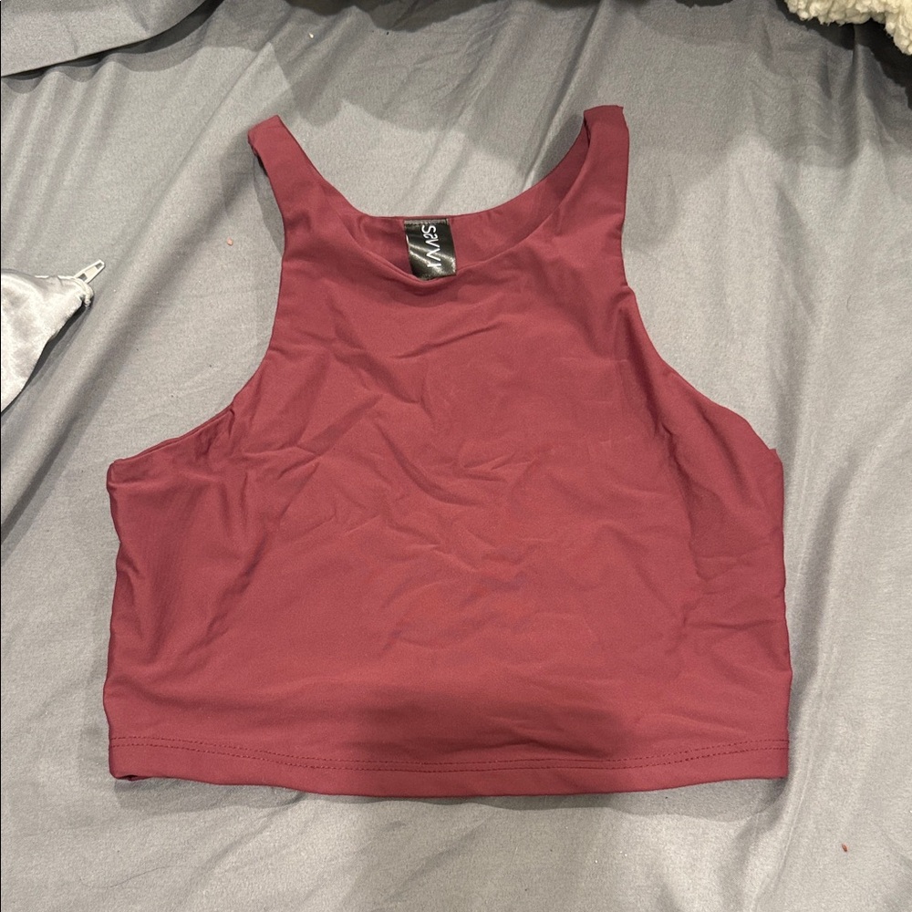 Savvi Burgundy Crop Top